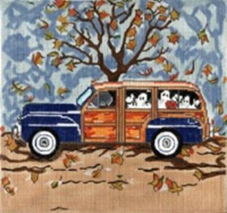 Fall Woody Ghosts Needlepoint Canvas