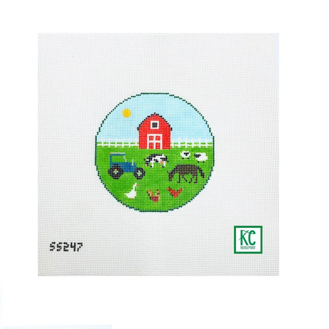 Farm Animal Round Canvas