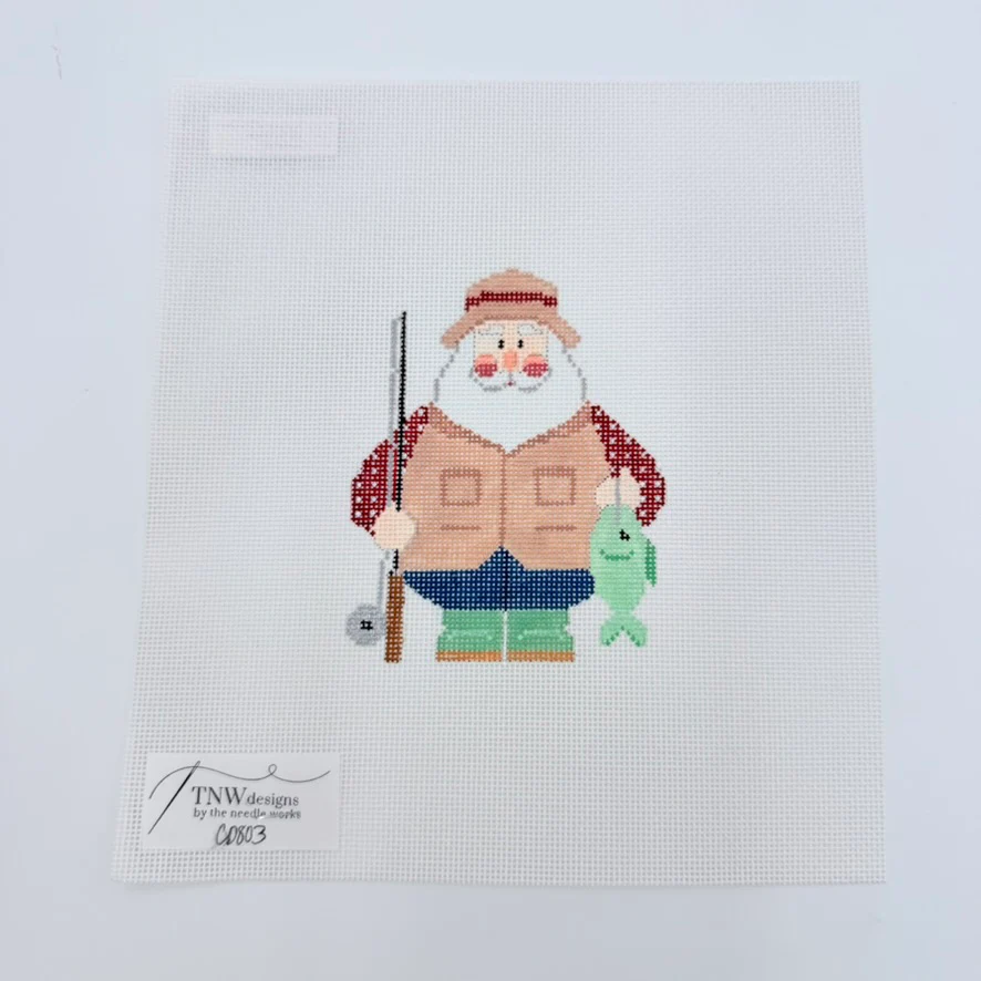 Fishing Santa Canvas