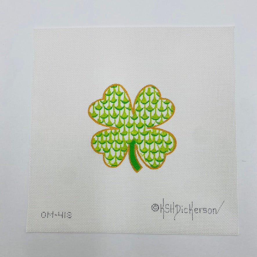Fishnet Four Leaf Clover Needlepoint Canvas