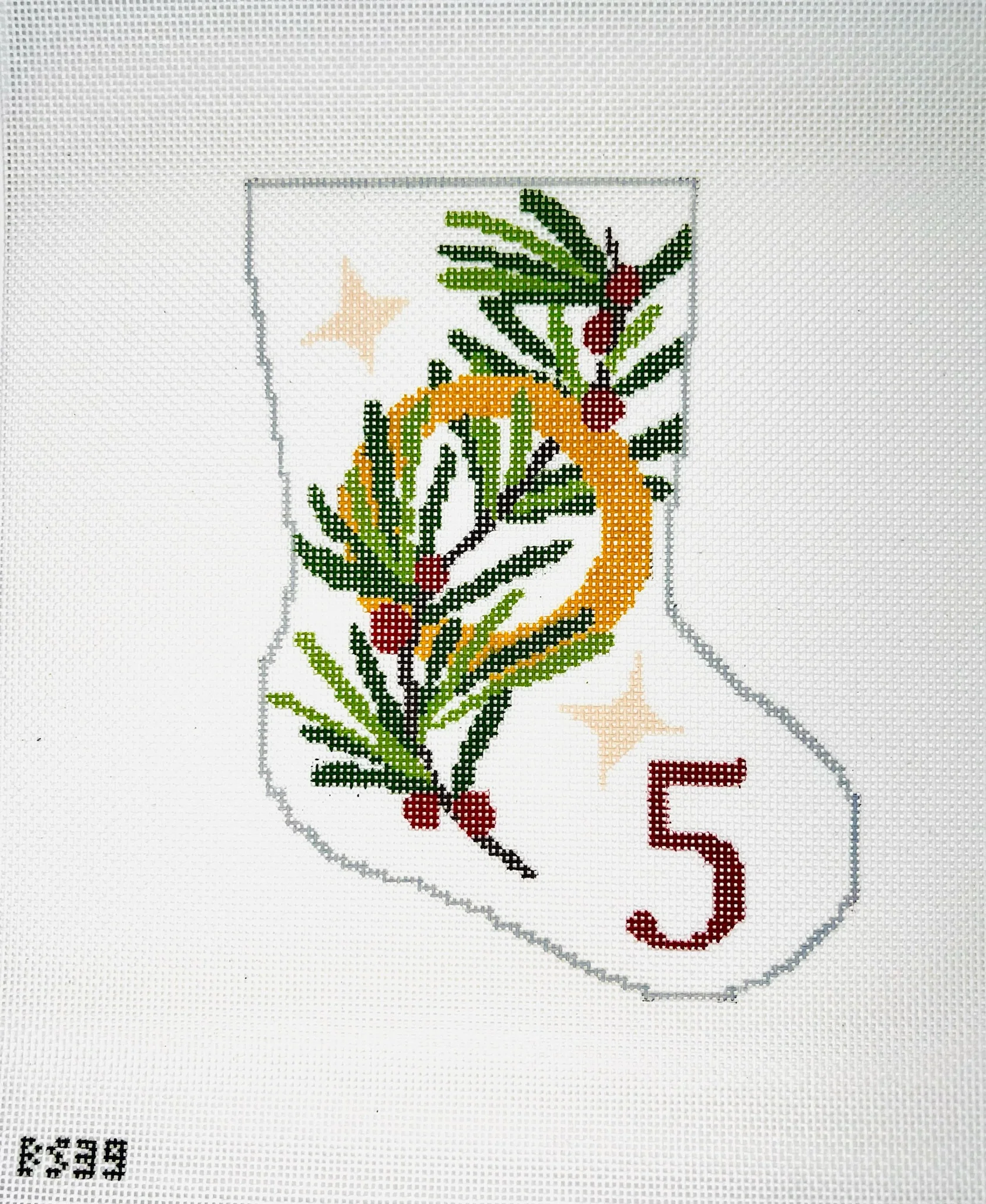 Five Gold Rings Ornament Sized Bauble Stocking Canvas