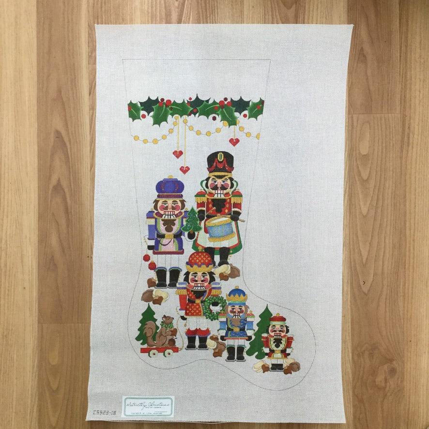 Five Nutcracker Stocking Canvas