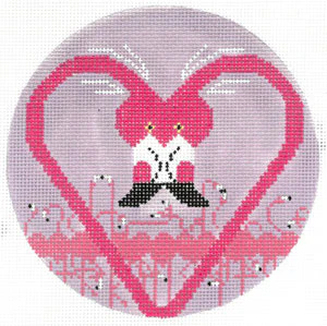 Flamingo A Go Go Round Canvas