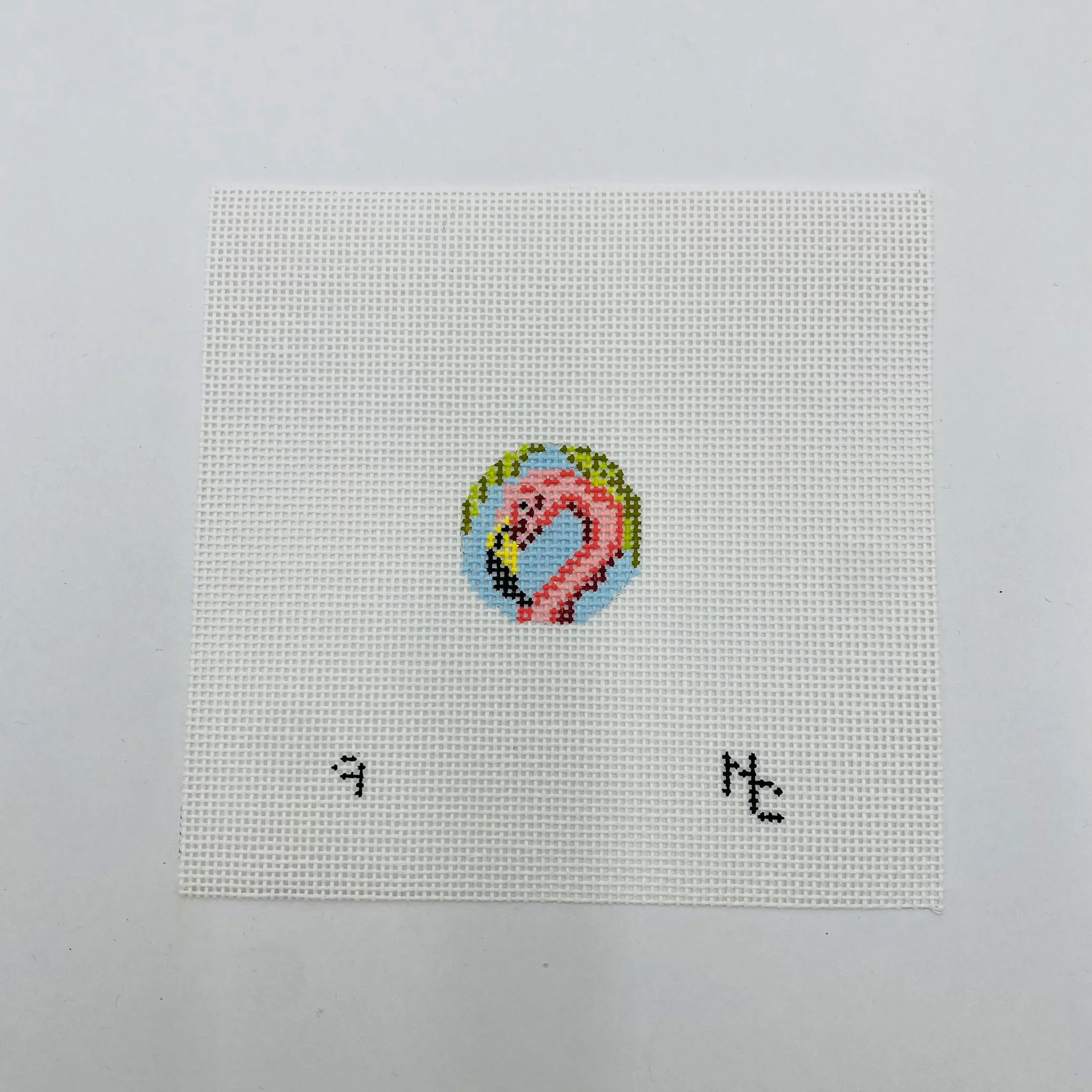 Flamingo Key Fob Insert Canvas