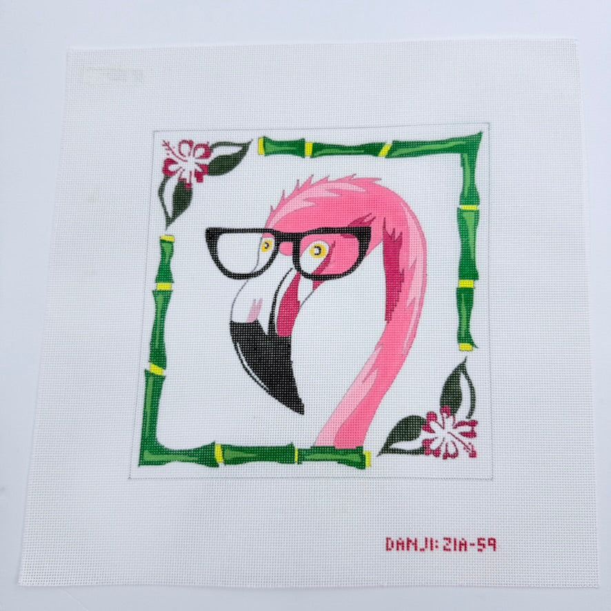 Flamingo with Glasses Canvas