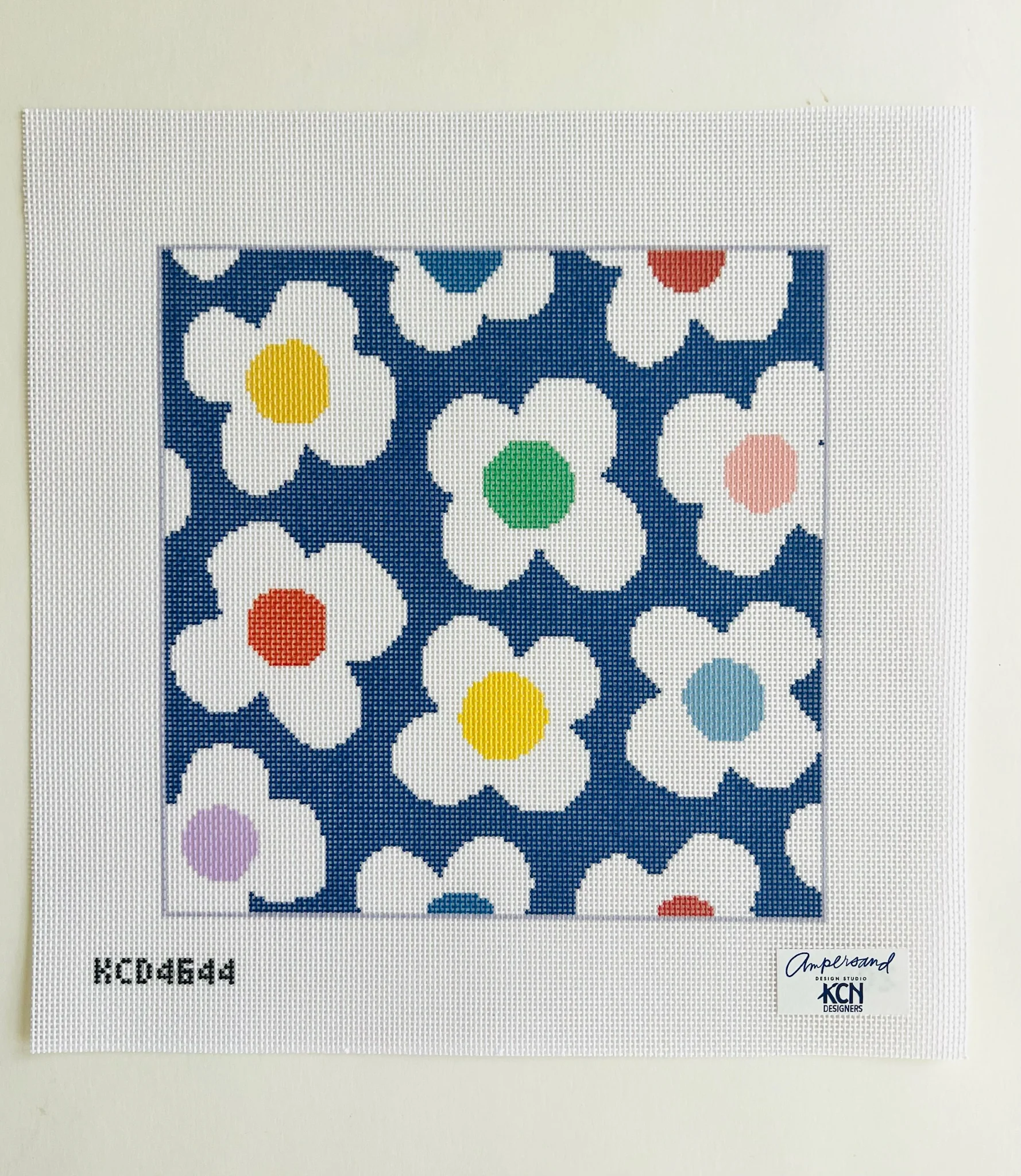 Floral Toss on Blue Canvas