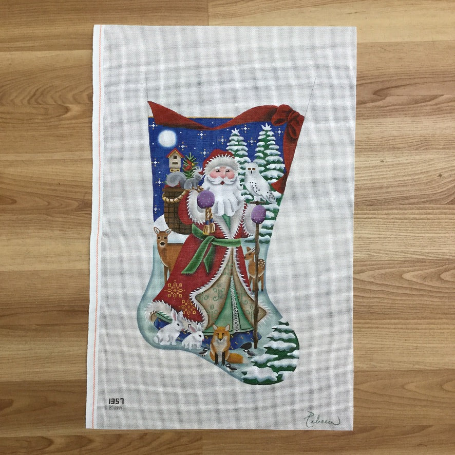 Forest Santa Stocking Canvas
