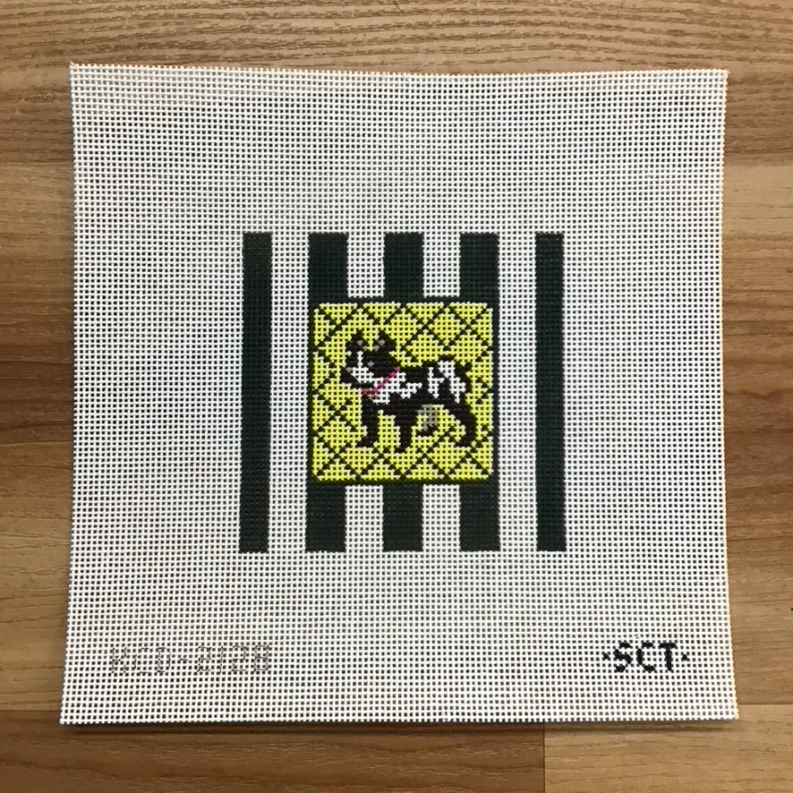 French Bulldog on Stripes