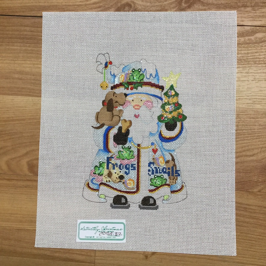 Frogs and Snails Squatty Santa Canvas