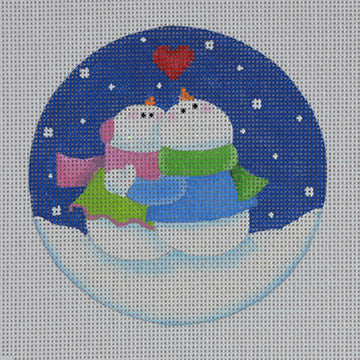 Gazing Snow Couple Canvas