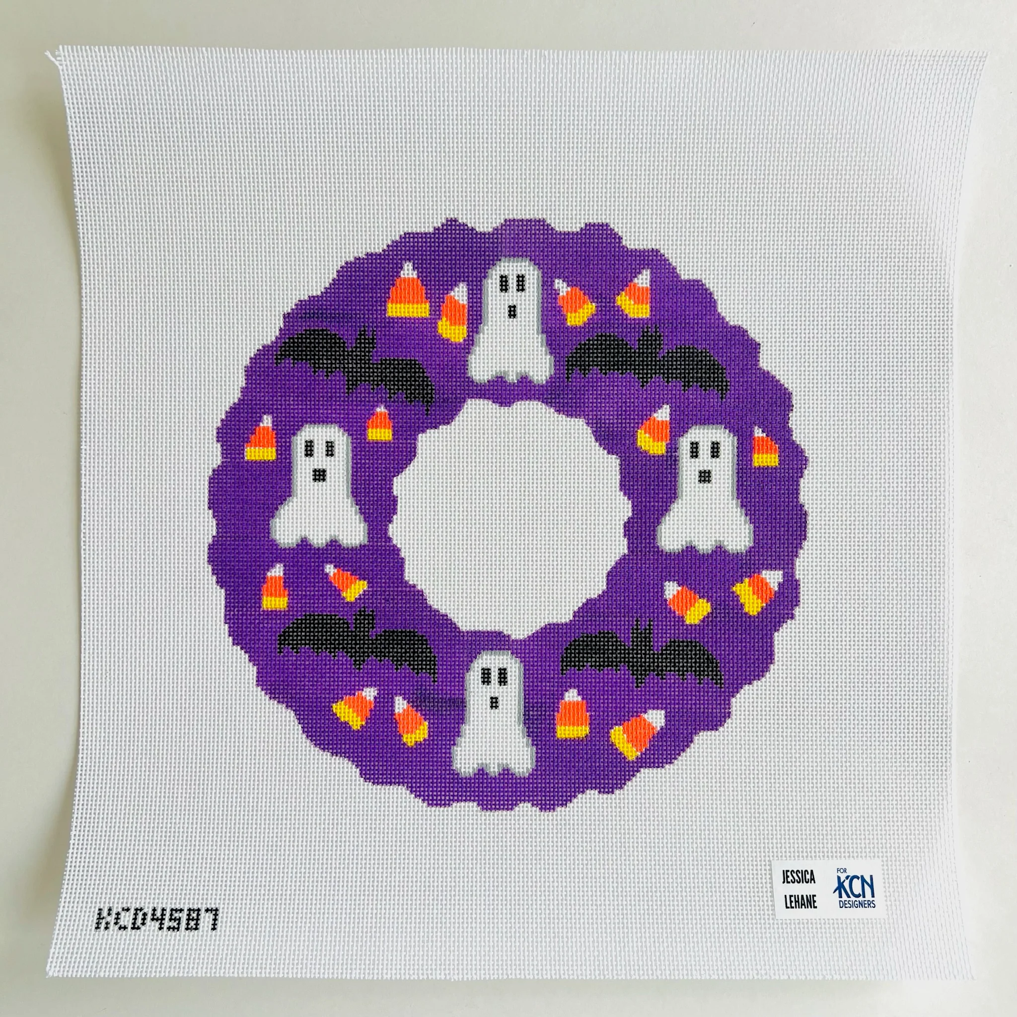 Ghost and Bat Halloween Wreath