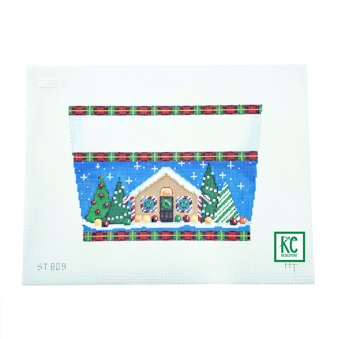 Gingerbread House Stocking Topper Canvas