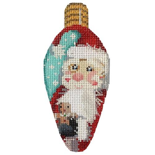 Gingerbread Santa Light Bulb Canvas