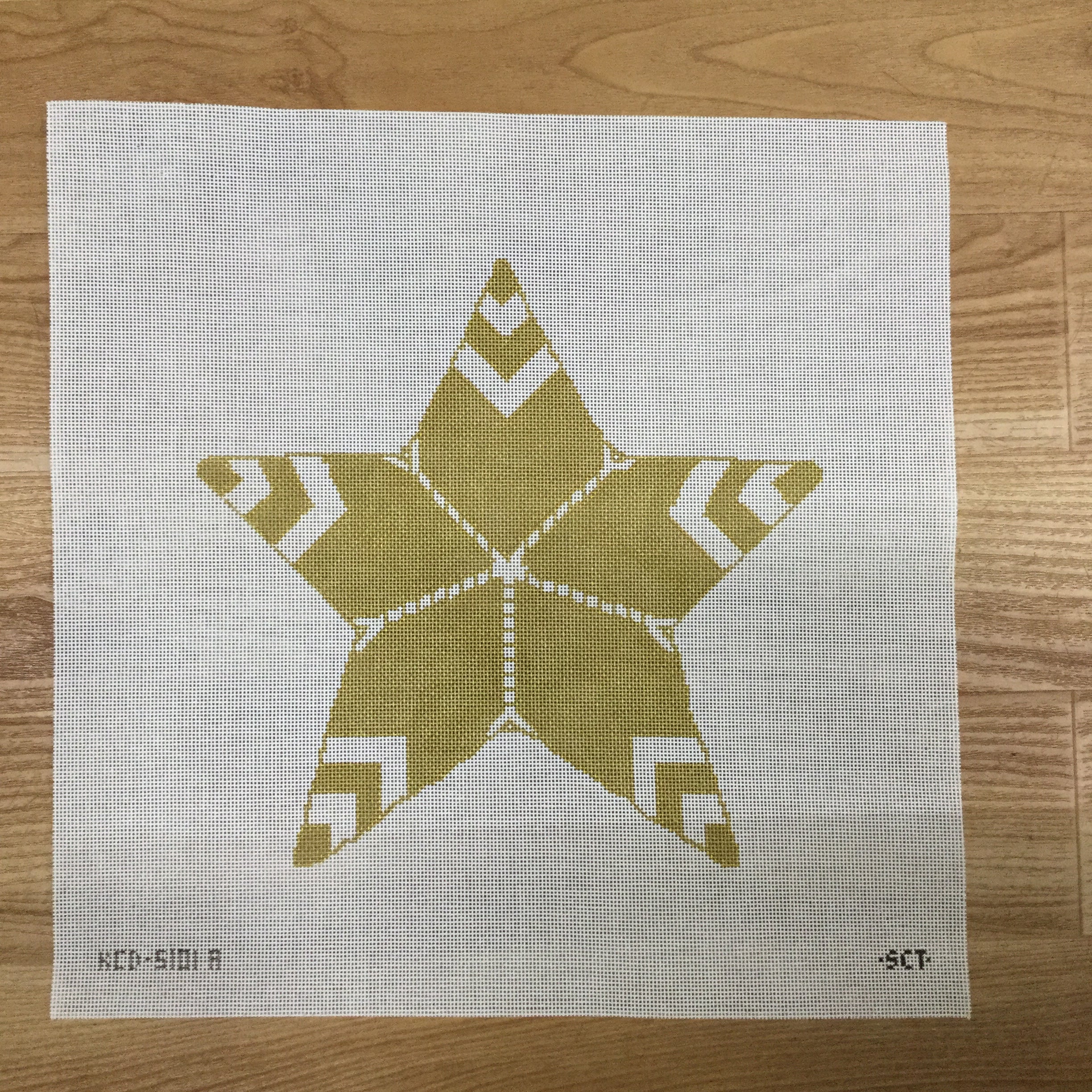 Gold Star Tree Topper Canvas