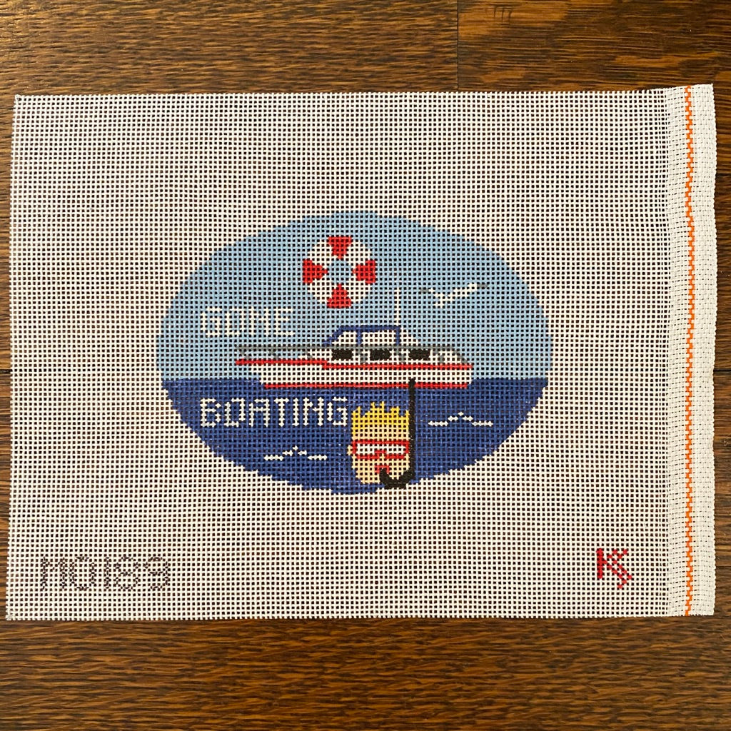 Gone Boating Oval Canvas