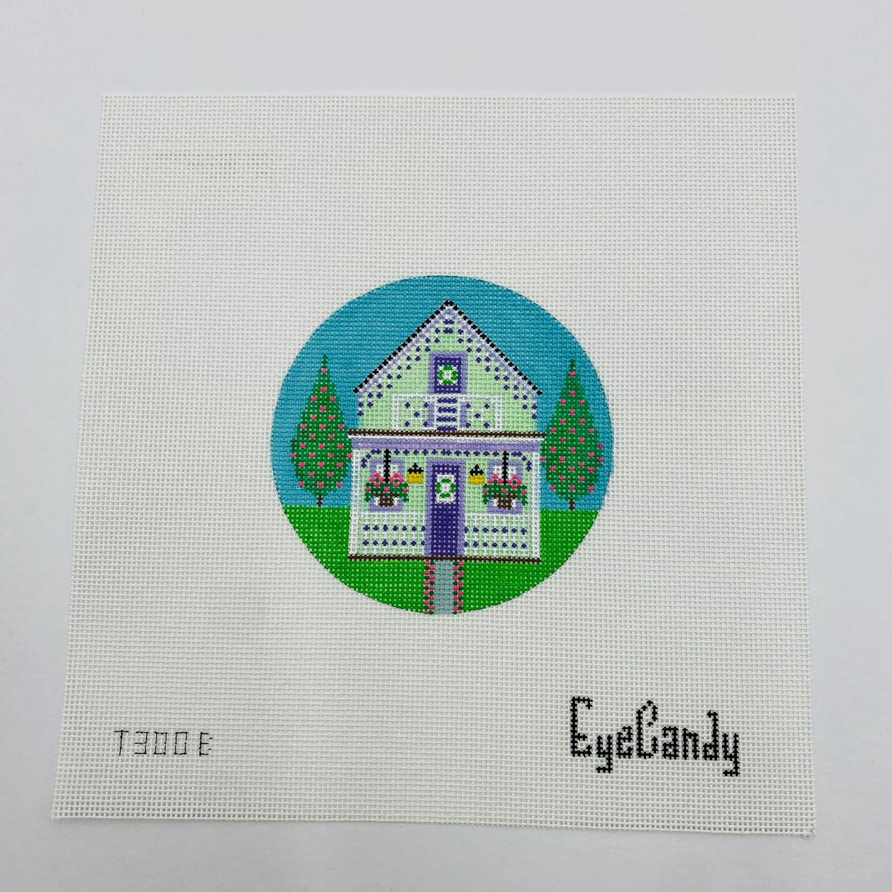 Green Coastal Cottage Canvas