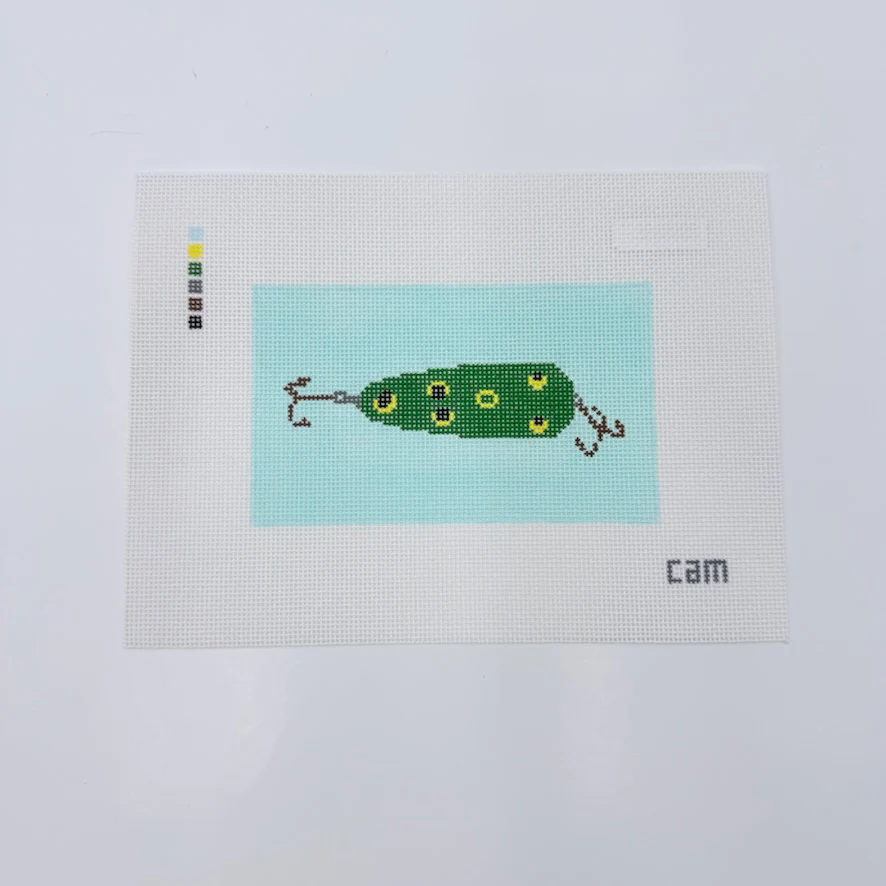 Green Fishing Lure Canvas