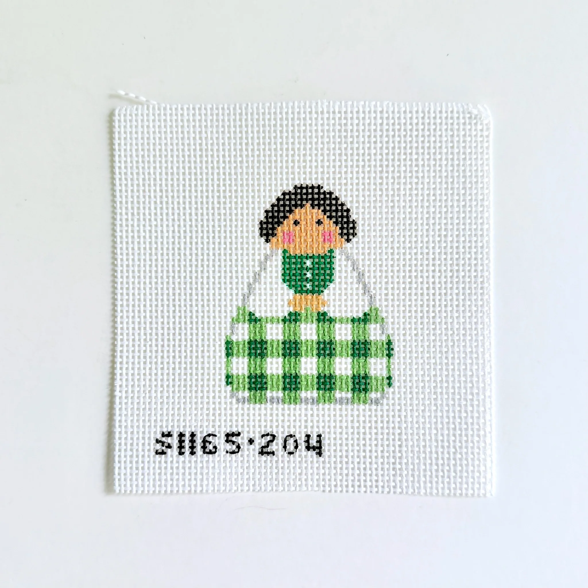 Green Gingham Angel Canvas