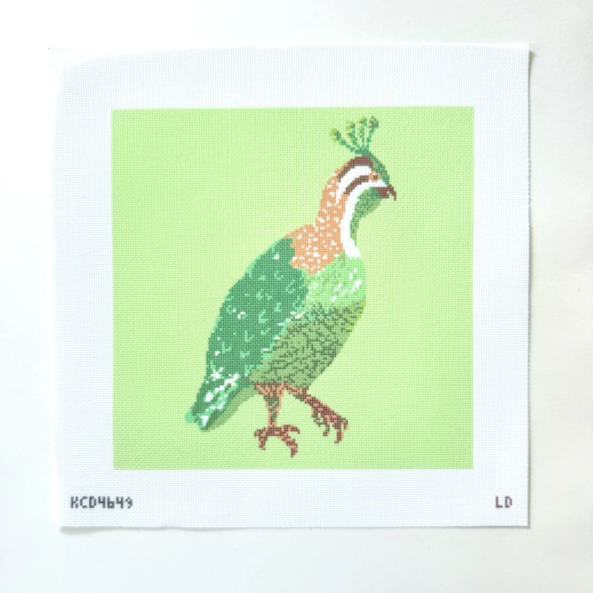 Green Quail Needlepoint Canvas