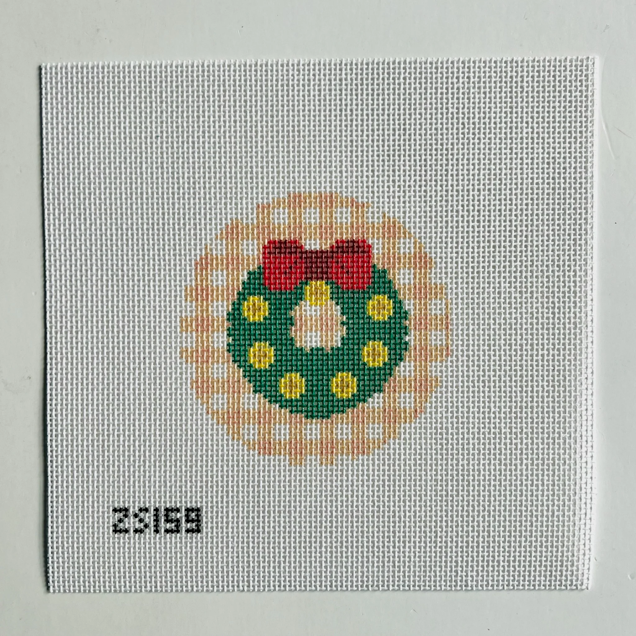 Green Wreath with Red Bow Canvas