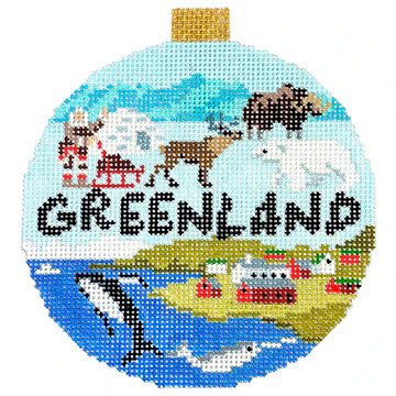 Greenland Travel Round Needlepoint Canvas