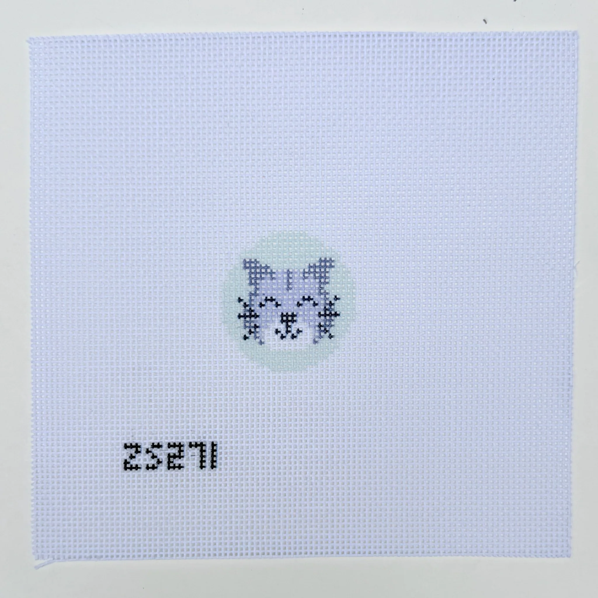Grey Cat Key Fob Needlepoint Canvas