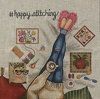 Happy Stitching Jeans Needlepoint Canvas
