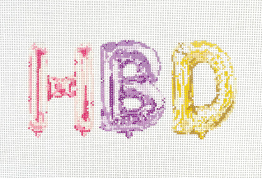 HBD Mylar Balloon Letters Canvas