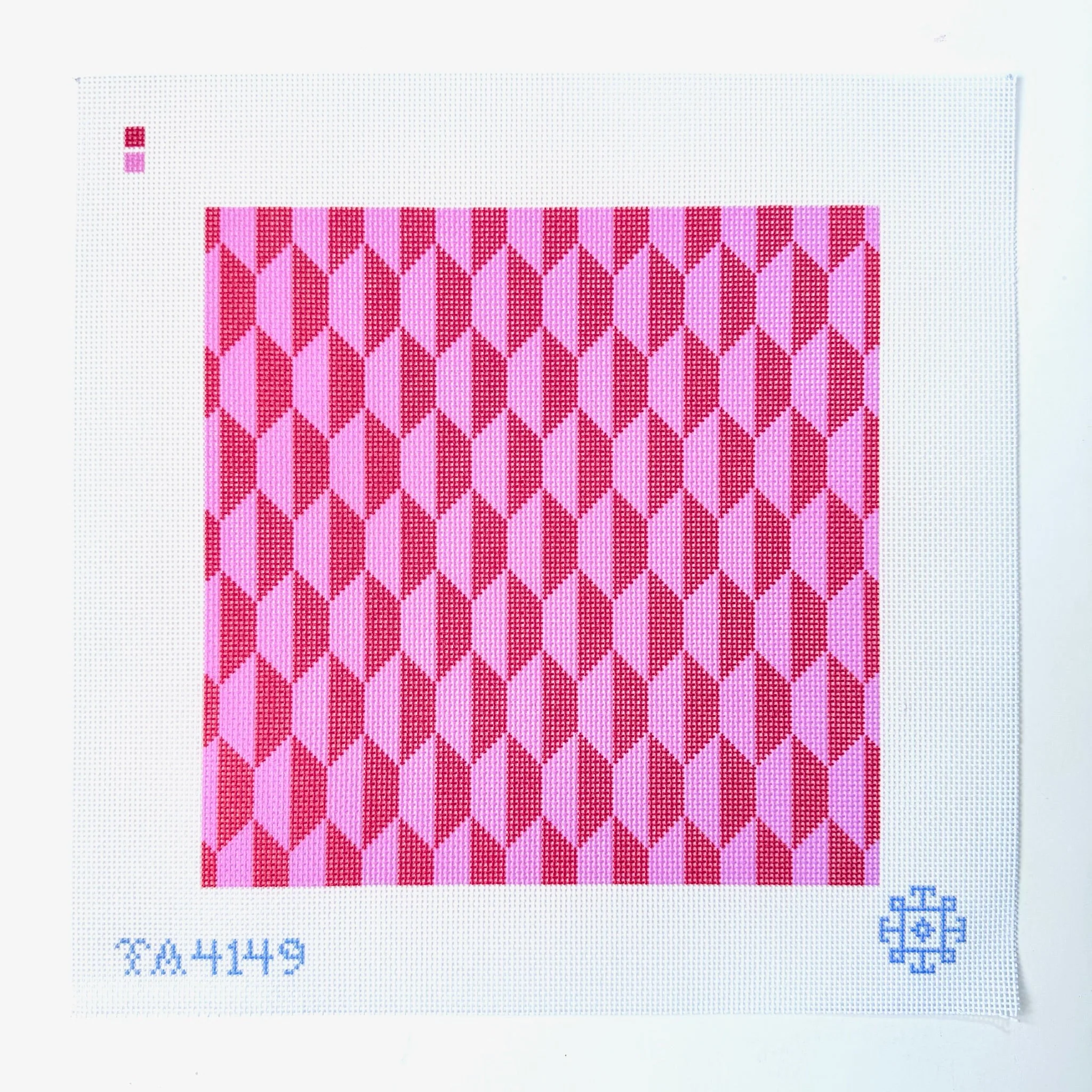 Hexagon - Pink Needlepoint Canvas