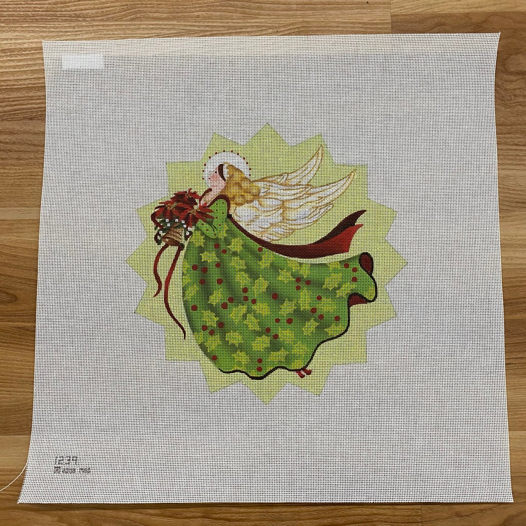 Holly Angel Star Needlepoint Canvas