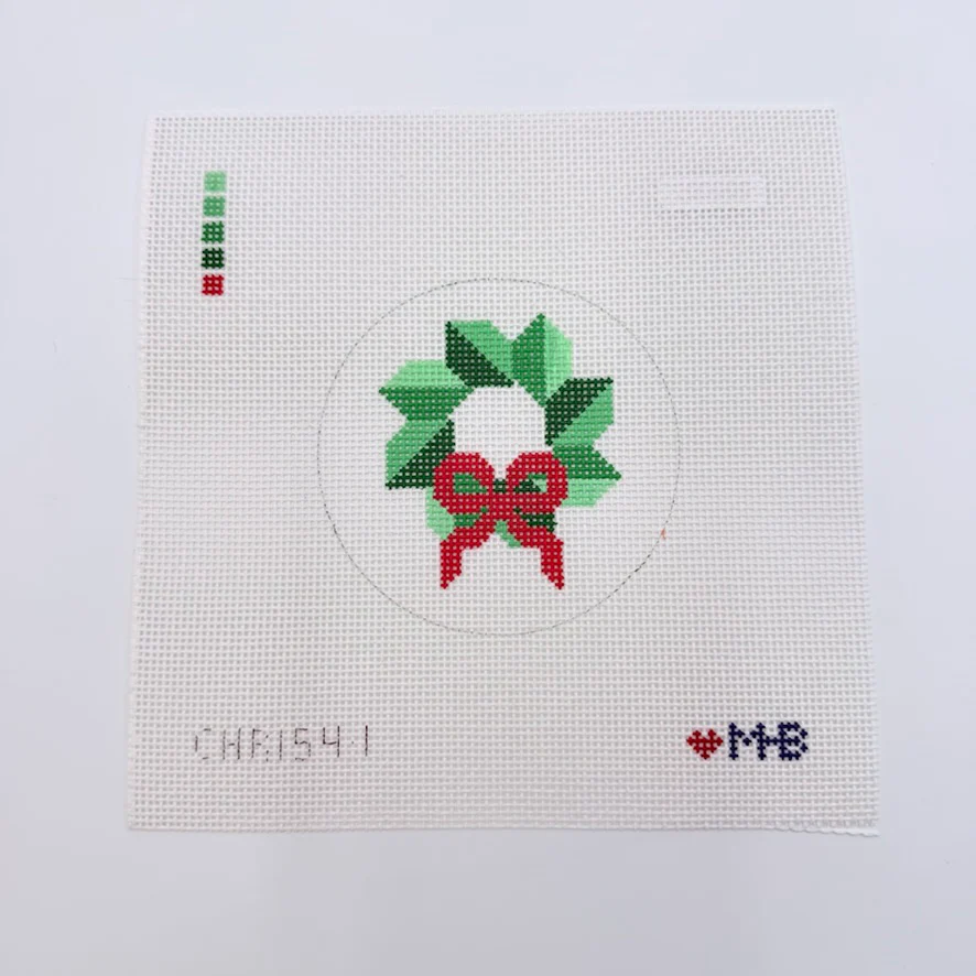 Home for the Holidays Wreath Round Canvas