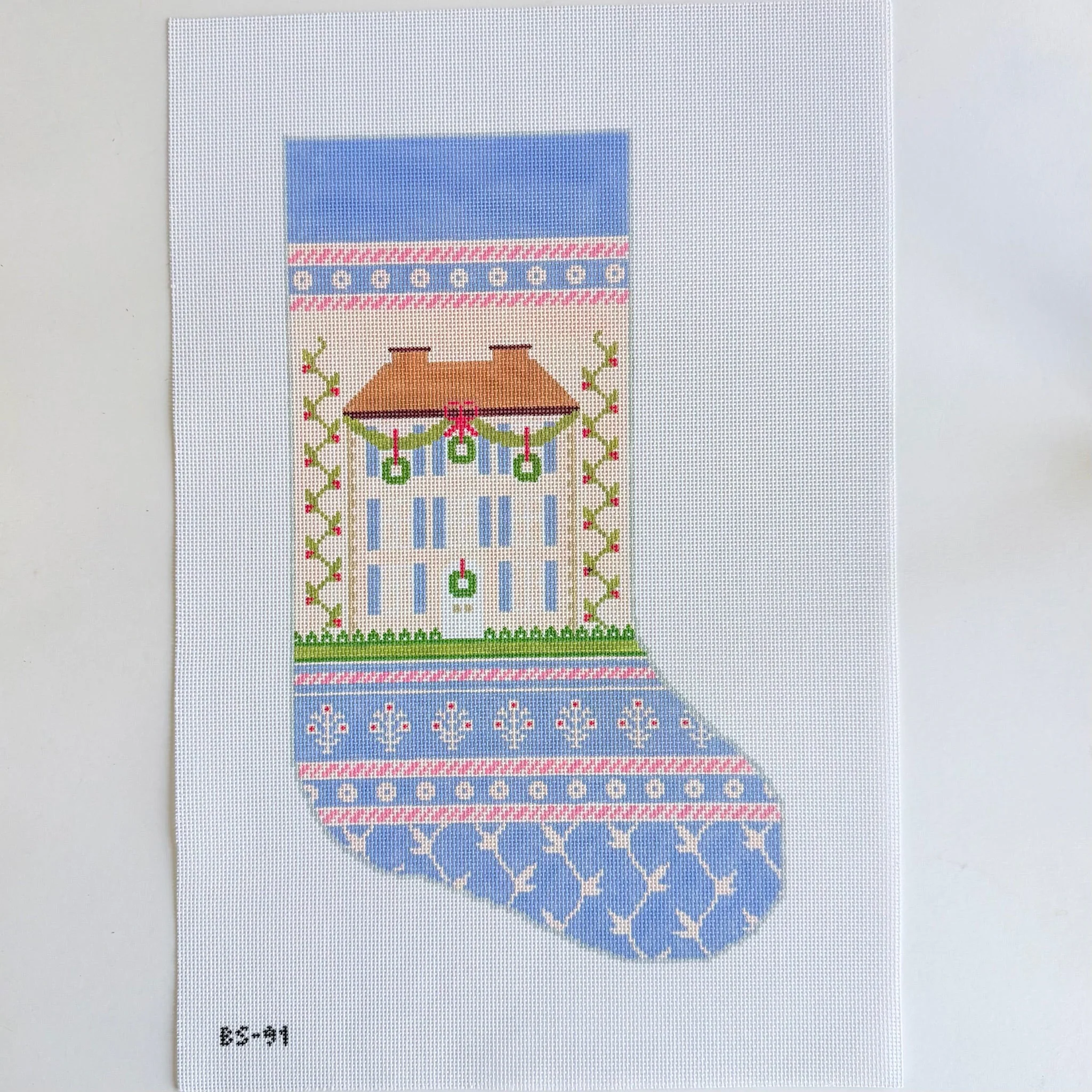 Over the Moon House Bauble Stocking Canvas