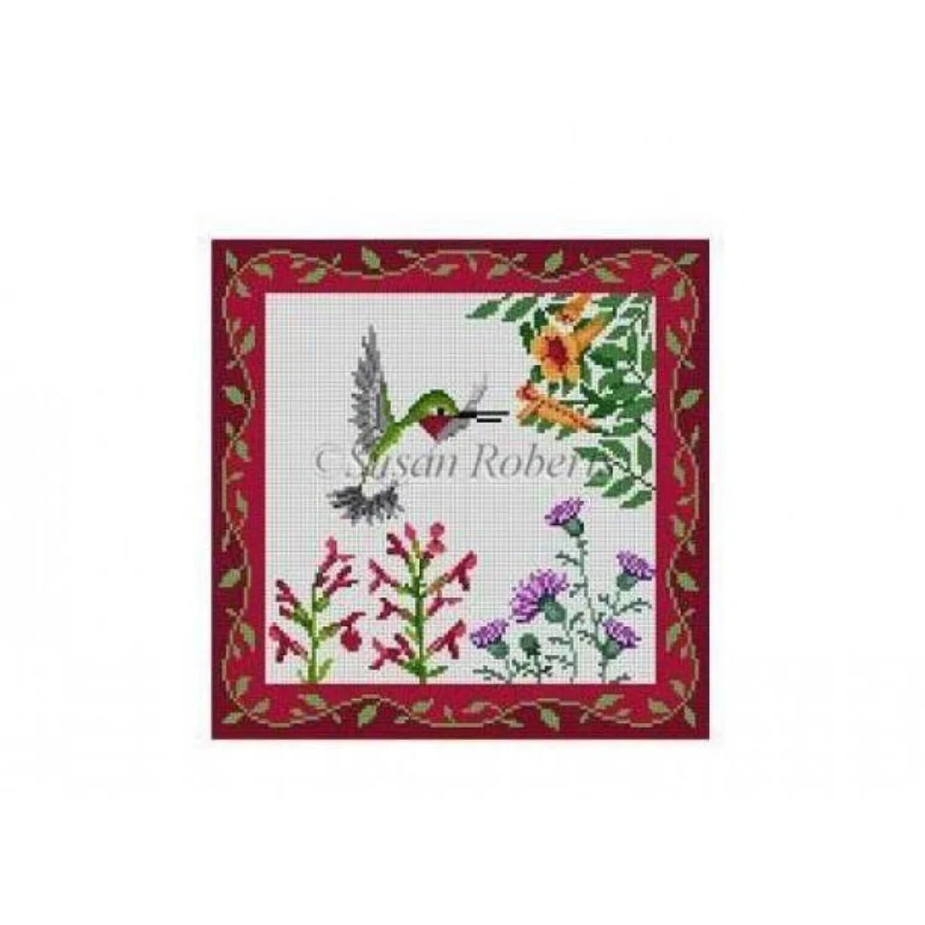 Hummingbirds at Trumpet Vine Canvas