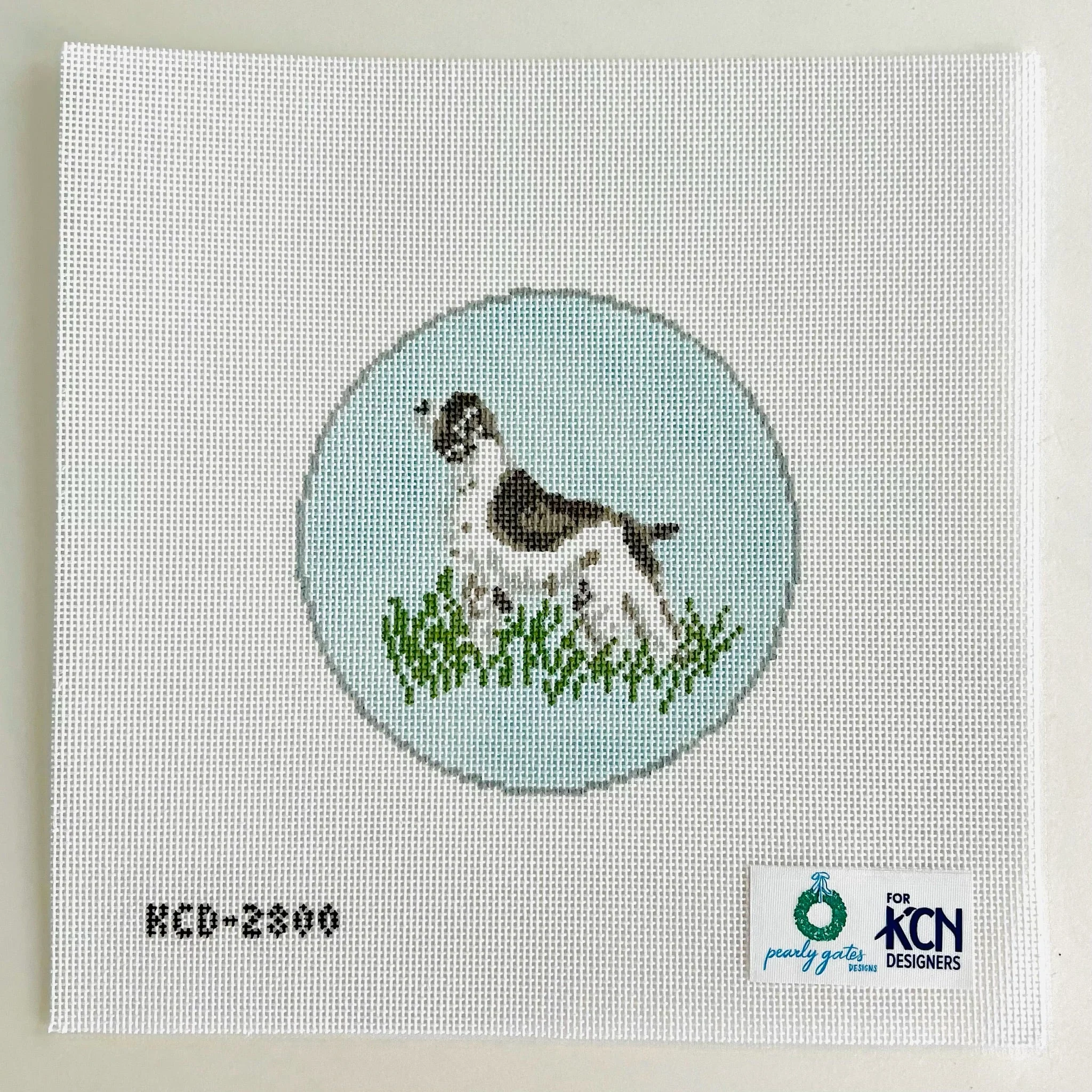 Hunting Spaniel Round Needlepoint Canvas
