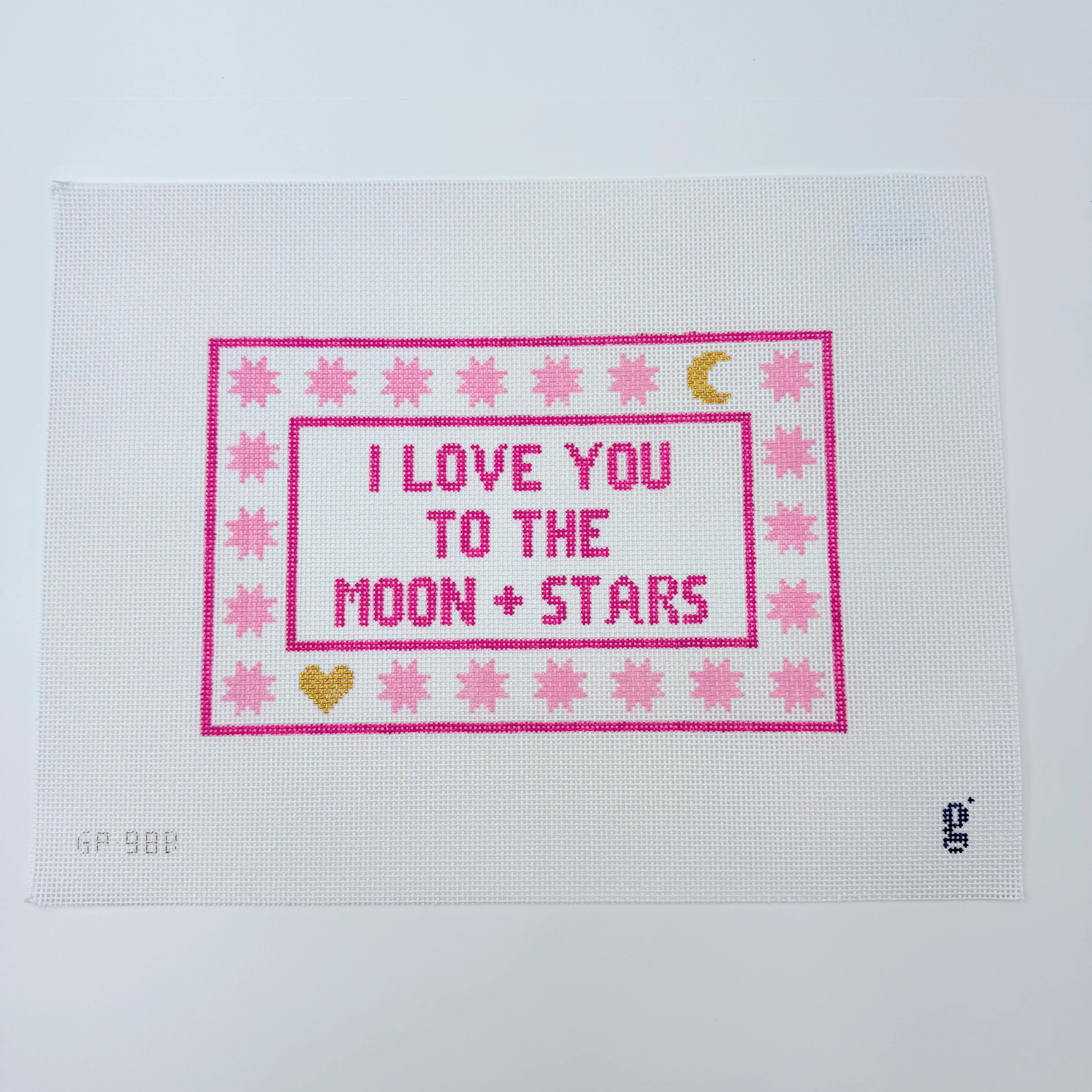 I Love You to the Moon and Stars Pink Canvas