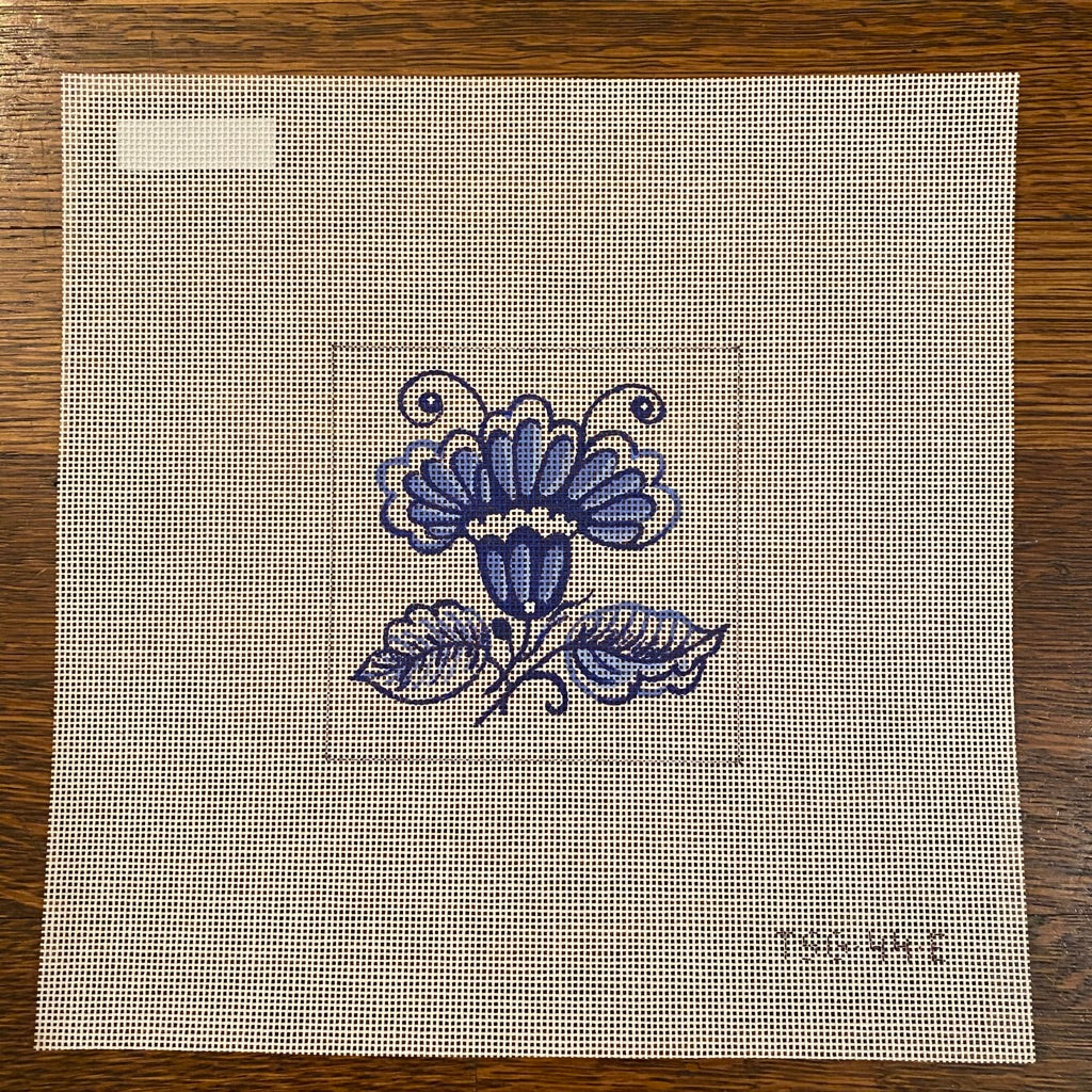 Iris Delft Tile Needlepoint Canvas