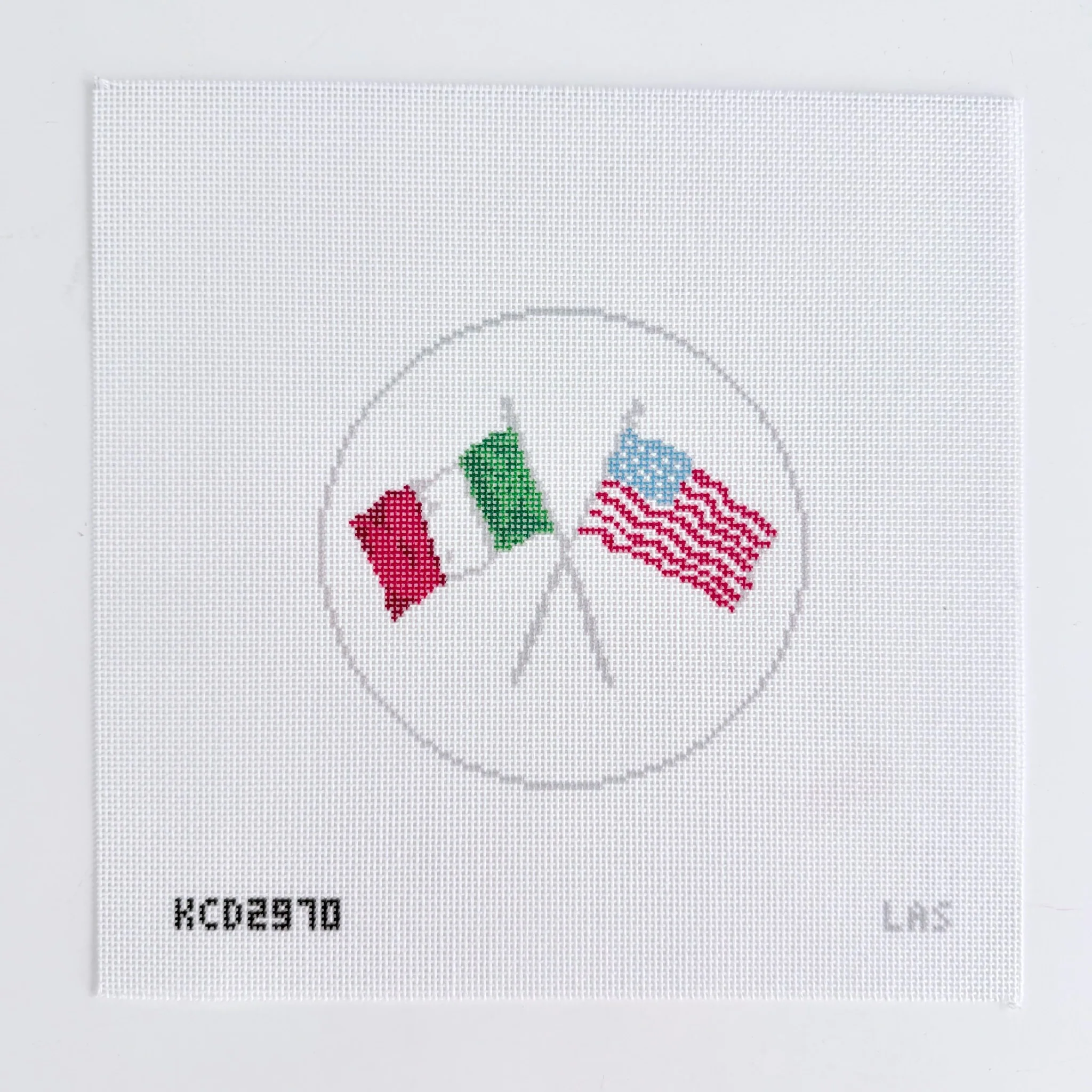 Italian American Flags Needlepoint Canvas