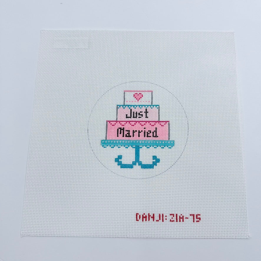 Just Married Cake Canvas
