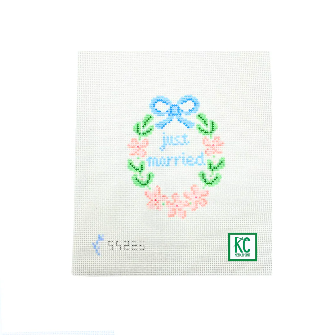 Just Married Wreath Canvas