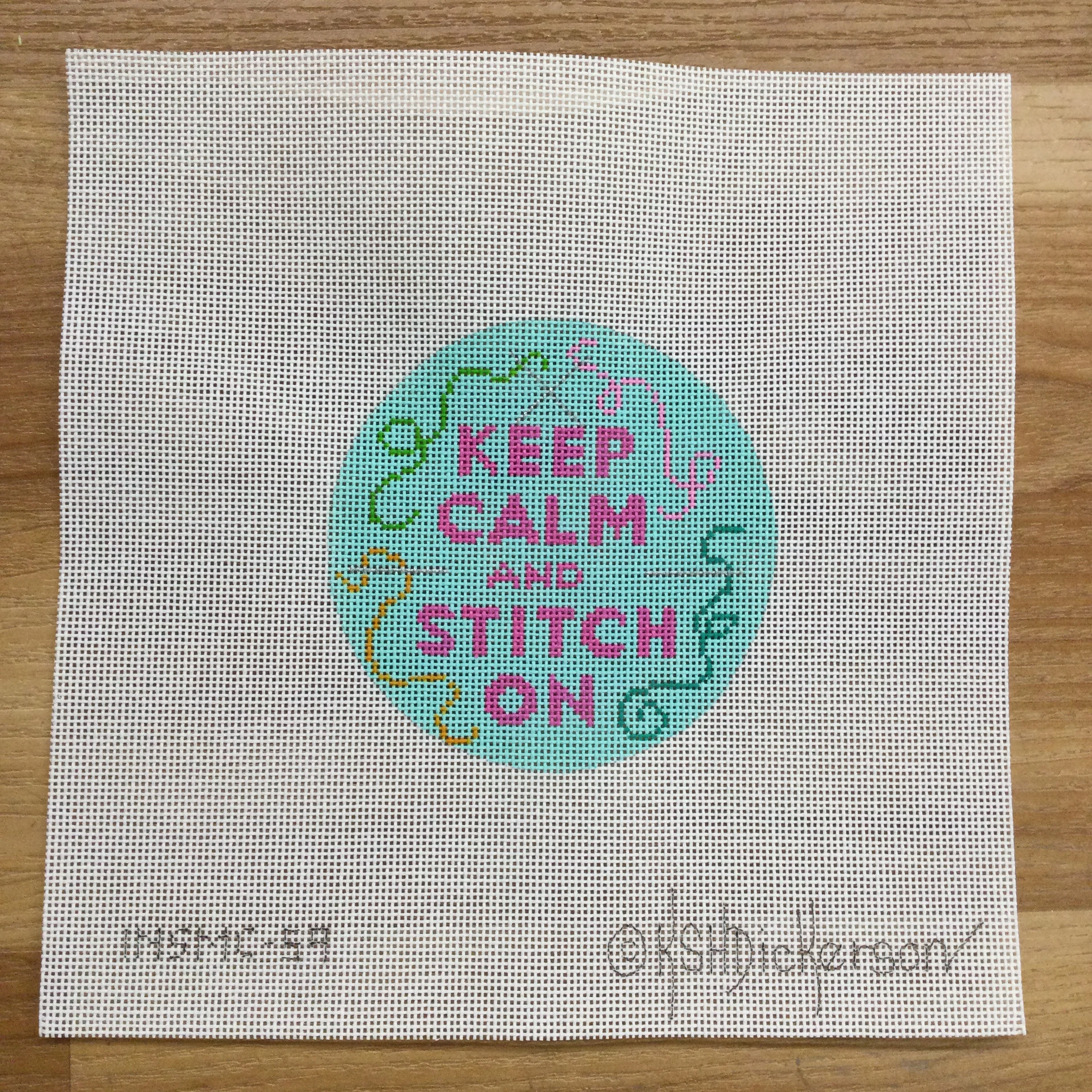 Keep Calm and Stitch On Canvas