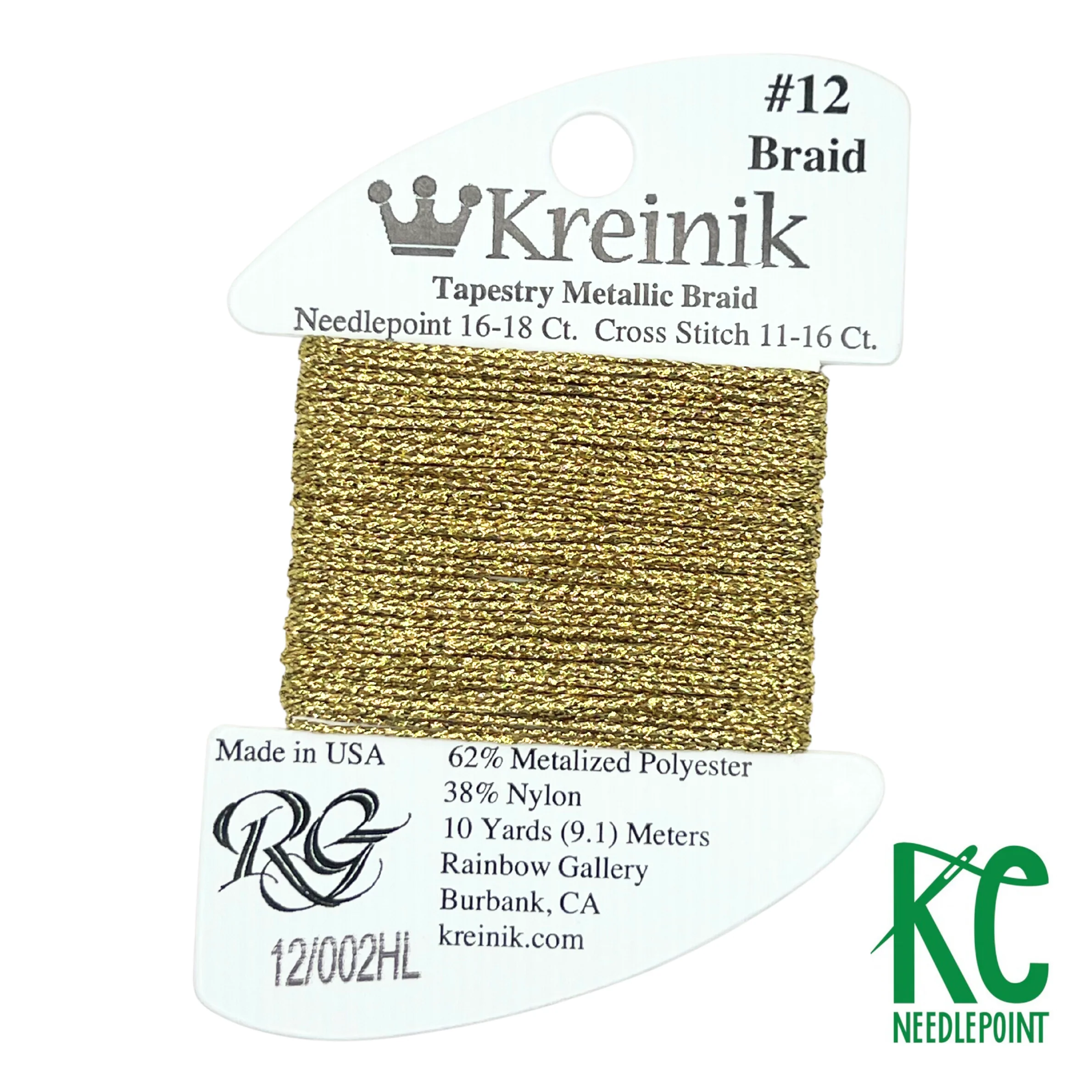 Kreinik Card Size 12 002HL Gold High Lustre
