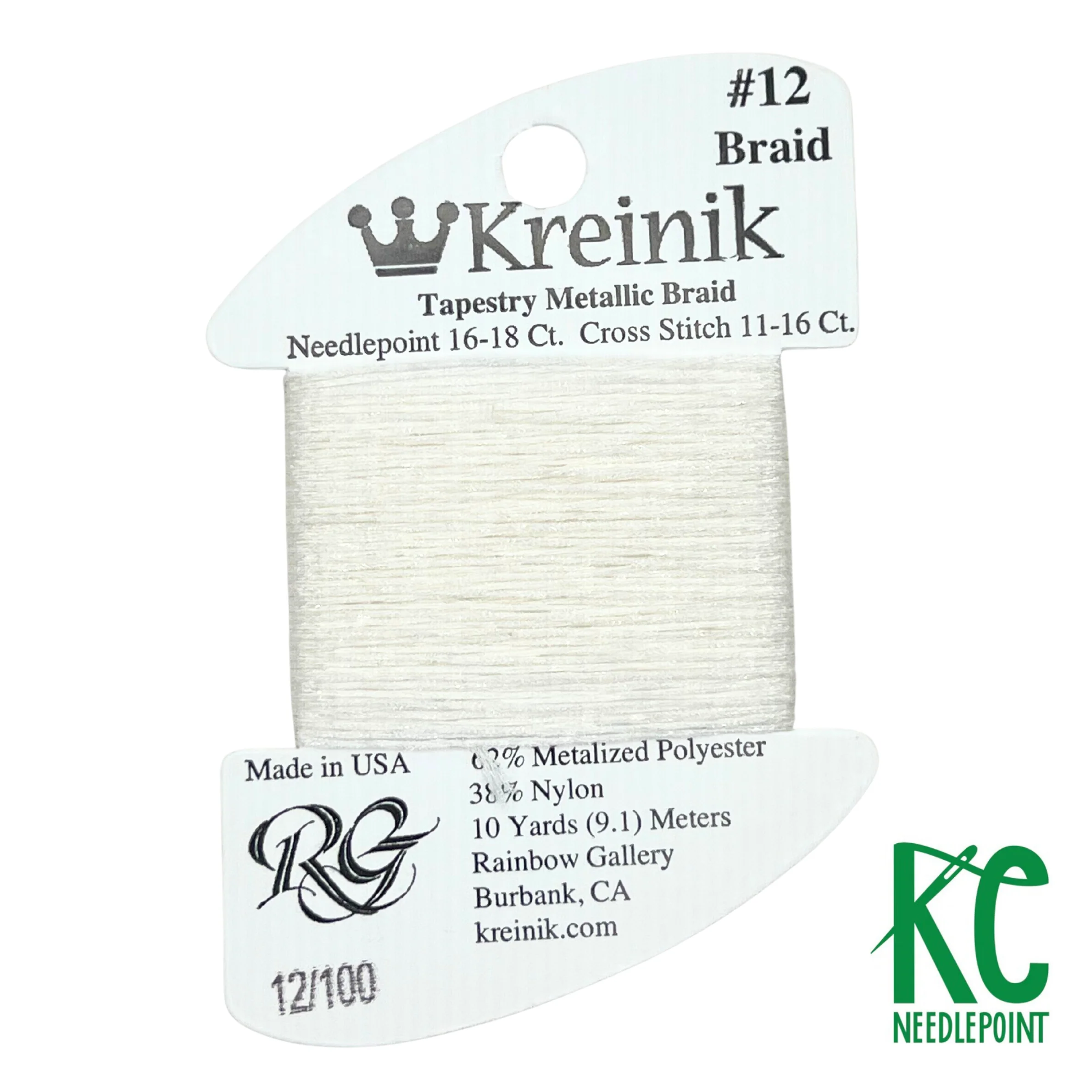 Kreinik Card Size 12 100 White