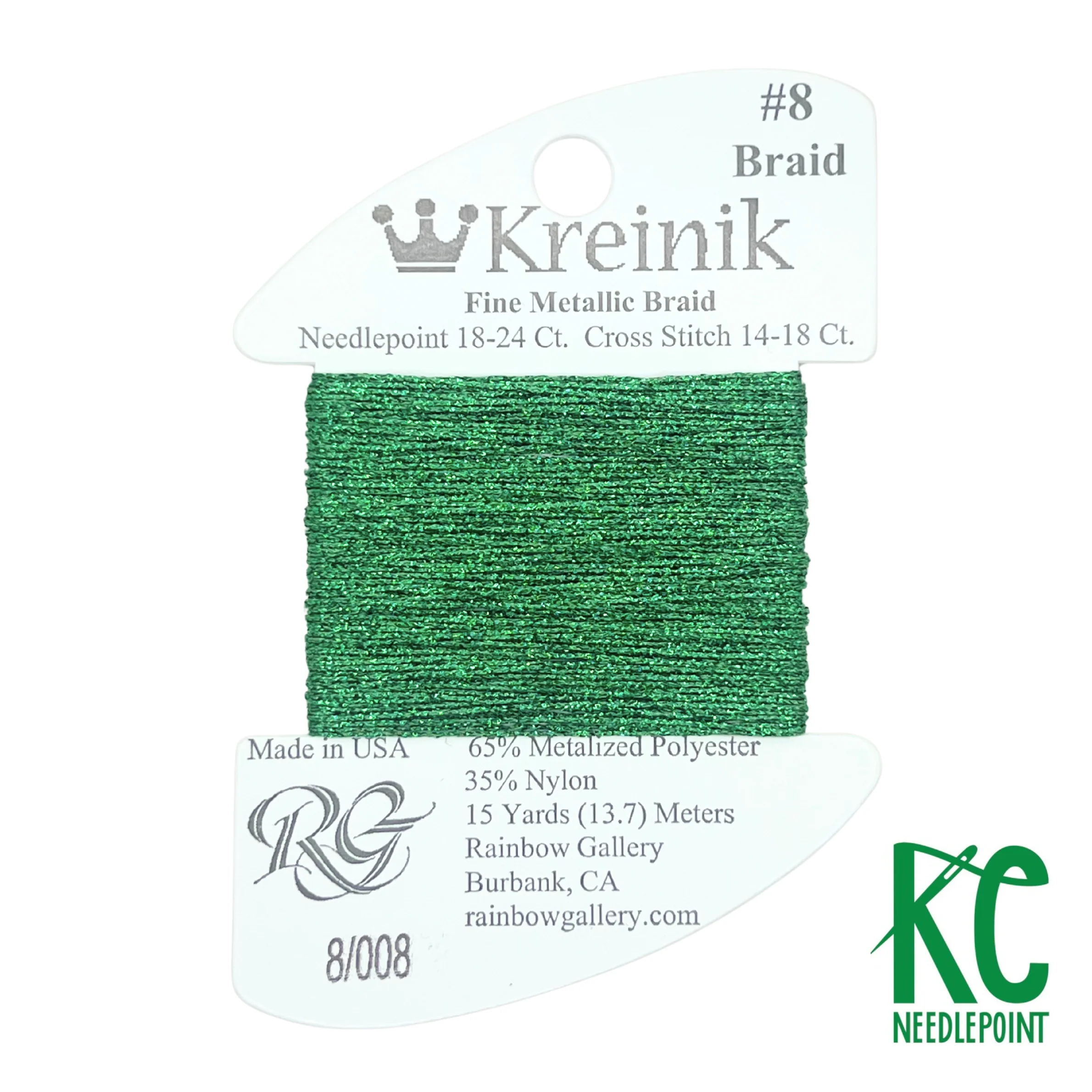 Kreinik Card Size 8 008 Green