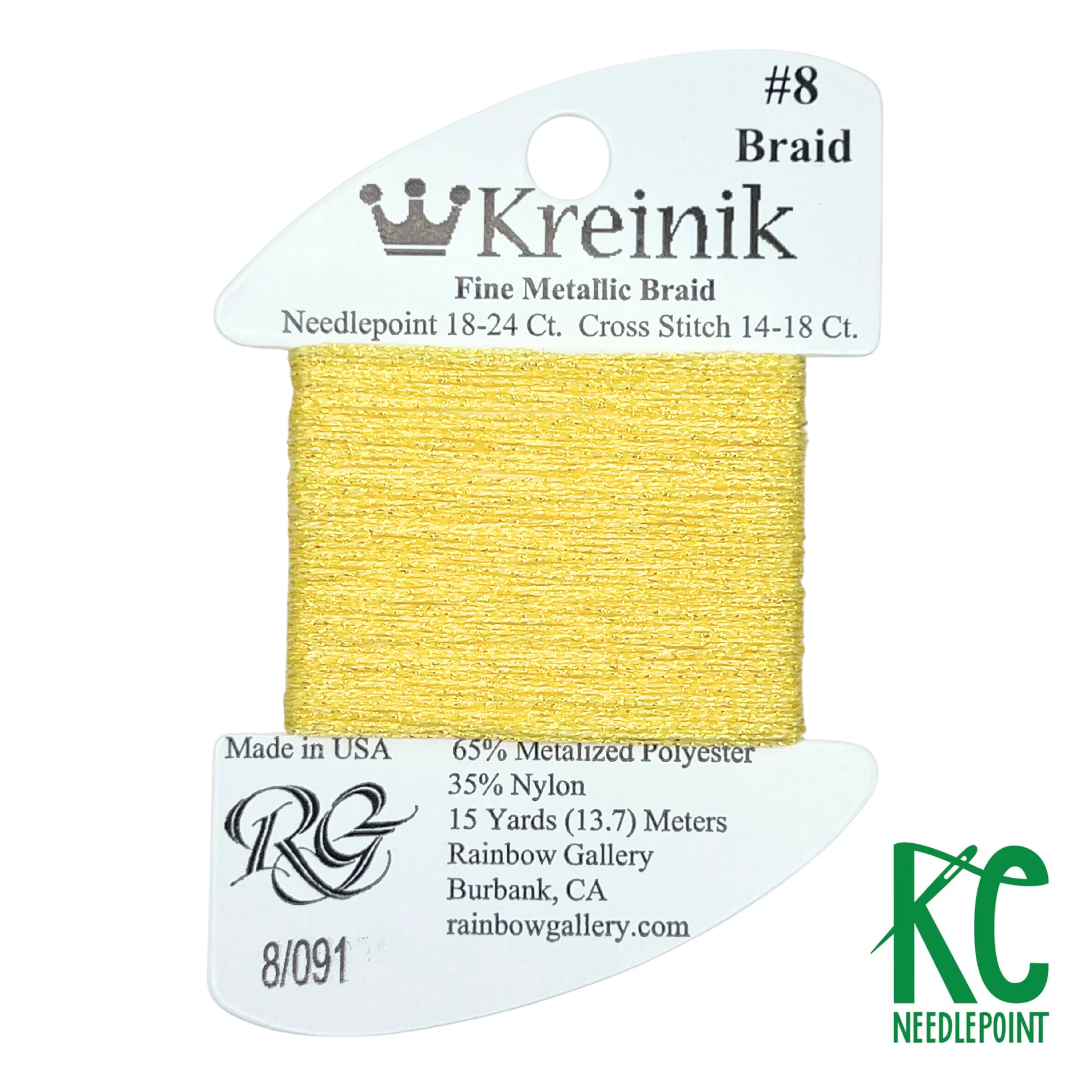 Kreinik Card Size 8 091 Star Yellow