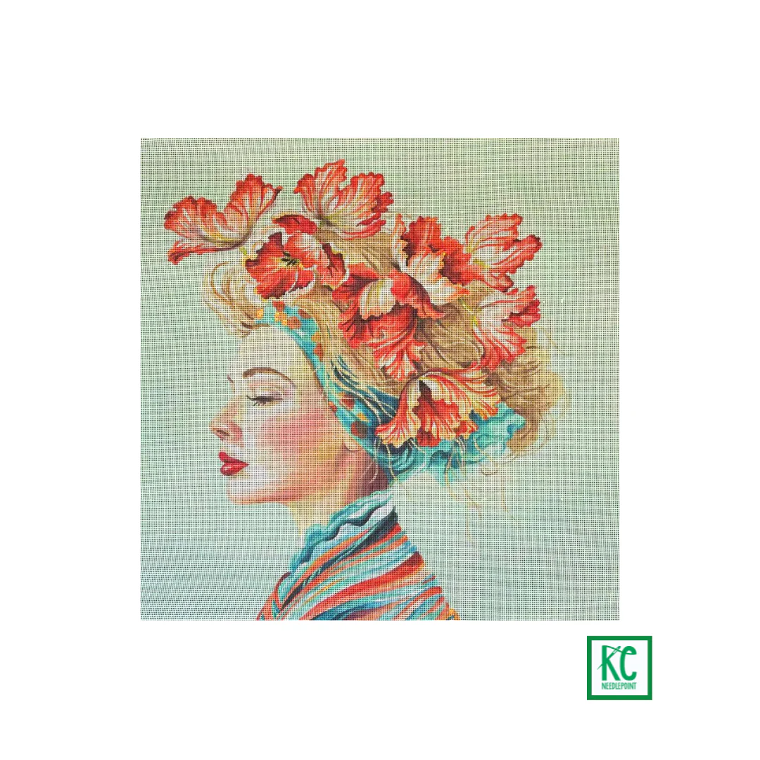 Lady with Parrot Tulips Canvas