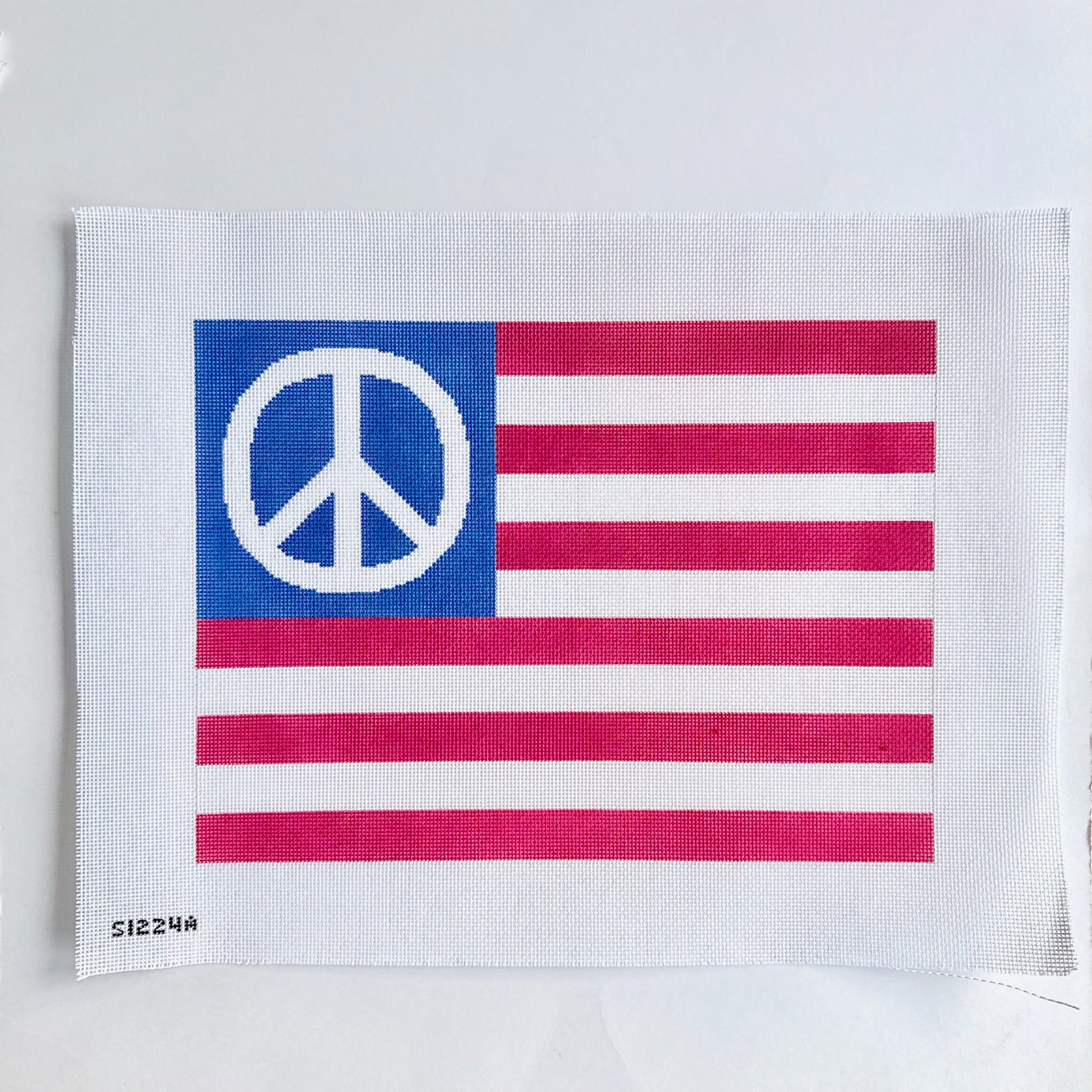 Large Peace American Flag Canvas