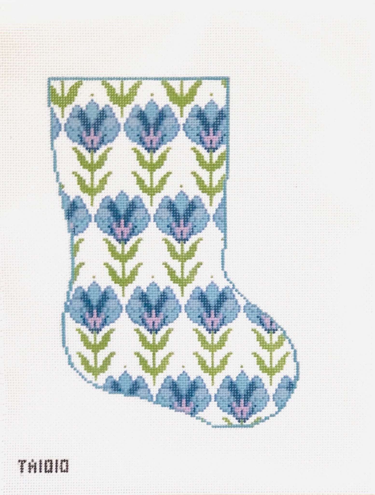 Blue Flowers Midsize Stocking Canvas