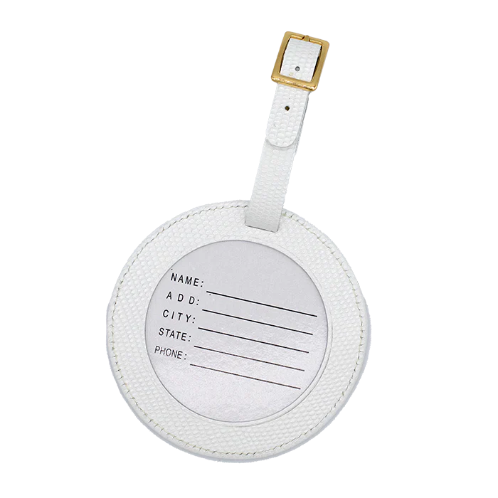 Round Leather Luggage Tag - Image 10
