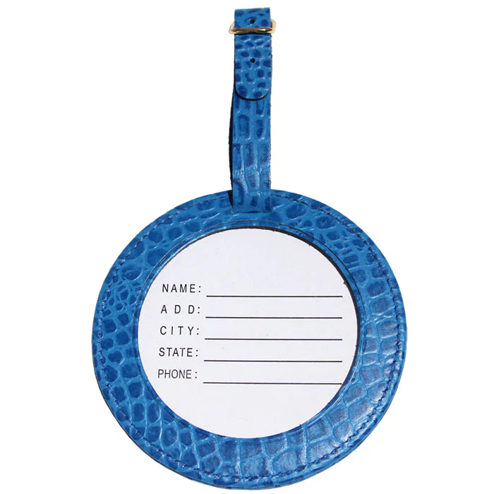 Round Leather Luggage Tag - Image 3