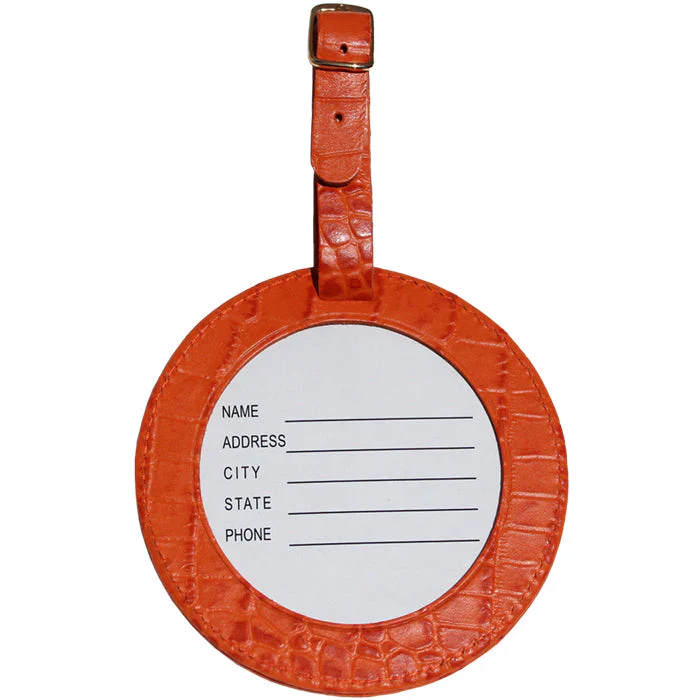 Round Leather Luggage Tag - Image 4